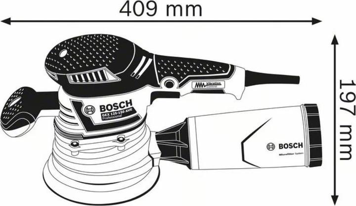 Actual product image Bosch Professional Random orbital sander GEX 40-150 with 1 x multi-hole sanding sheet C470 (Eccentric grinder, 400 W)