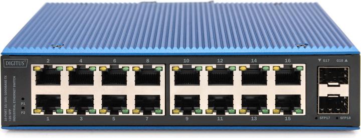 Produktbild Digitus 16-port 10/100/1000BASE-TX +2G SFP Industrial Ethernet Switch (16 Ports)
