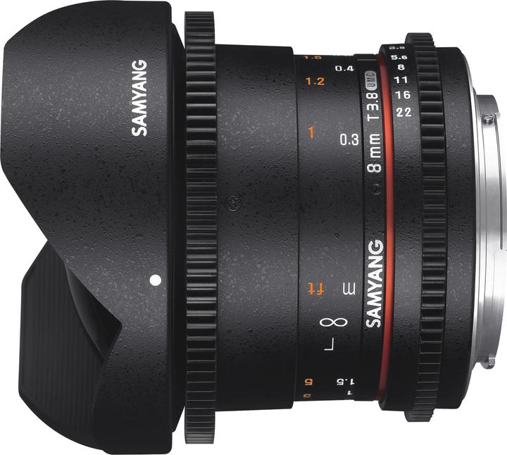 Actual product image Samyang V-DSLR 8mm T/3.8 UMC Fish-Eye CS II Lens for Sony A, Black (Sony A, APS-C / DX)