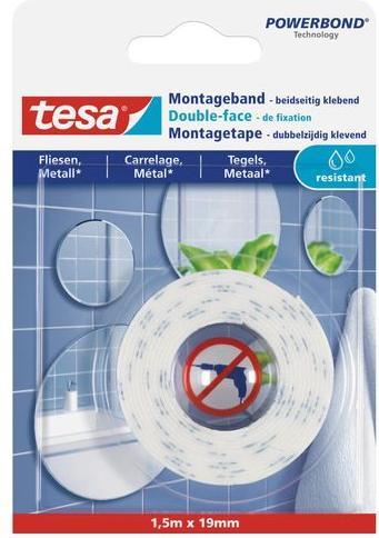 Produktbild tesa Powerbond doppelseitiges Montageband für Fliesen & Metall (19 mm)