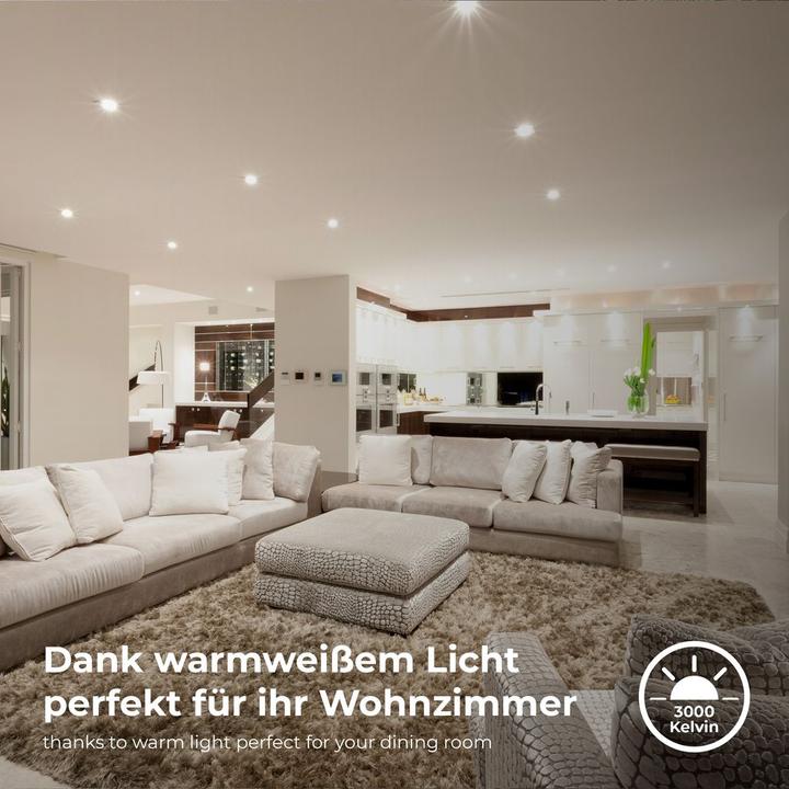 Image du produit B.K.Licht Lampes LED encastrées, set de 6, IP65, blanc, 6xPlaque LED/4,9W (480 lm)