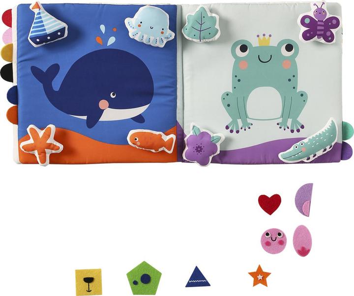 Actual product image Vertbaudet Baby activity cloth book, colours and shapes