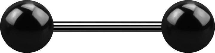 Actual product image Star Piercing Micro barbell black with two balls (without brass, Surgical steel 316L)