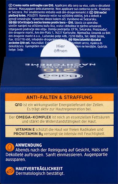 Valori nutrizionali e ingredienti dm Balea Q10 antirughe (50 ml, Crema notte)