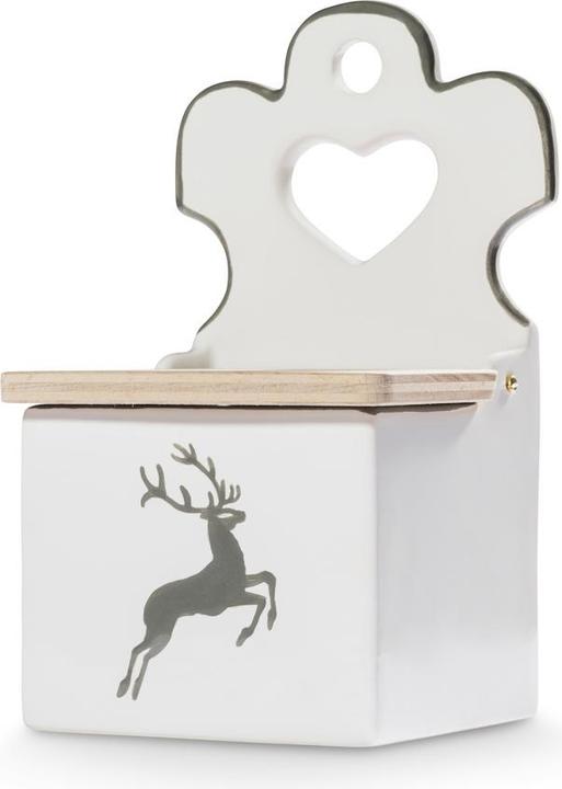 Produktbild Gmundner Keramik Grauer Hirsch Salzfass mit Holzdeckel (H: 18cm) (Salz)