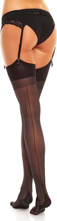 Image du produit Glamory Delight 20 Bas porte-jarretelles à couture, couleur noir, taille 40-42 (20 DEN, 40 - 42)