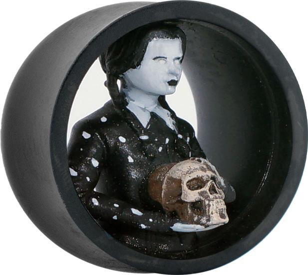 Image du produit Star Piercing Flared Tunnel noir Wednesday Addams droit (Résine, sans laiton)