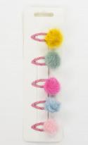 Produktbild Kögler Bommel Haarspangen, 5 Farben auf Karte, 3cm (500 Stk.)