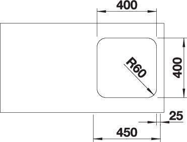 Produktbild Blanco Supra 400-U (Unterbauspüle, 43 cm, 43 cm)