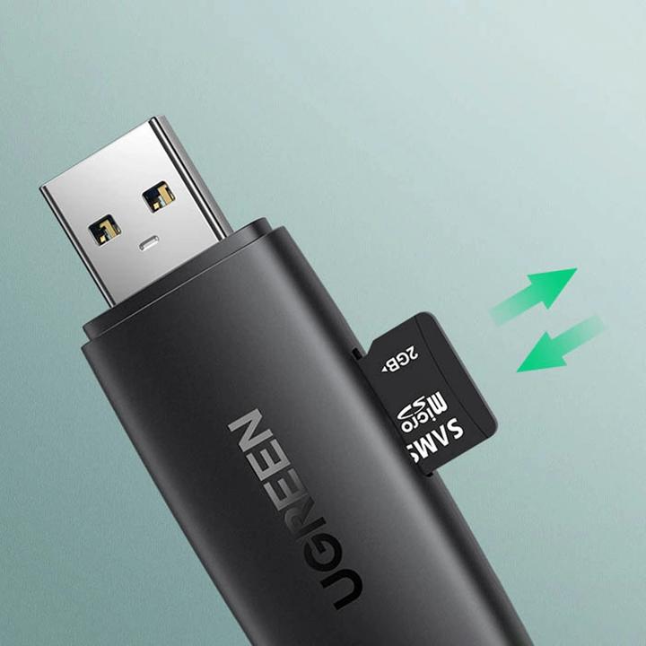 Image du produit Ugreen CM304 USB + USB-C Adapter Lecteur de cartes SD + microSD (noir) (USB-C)