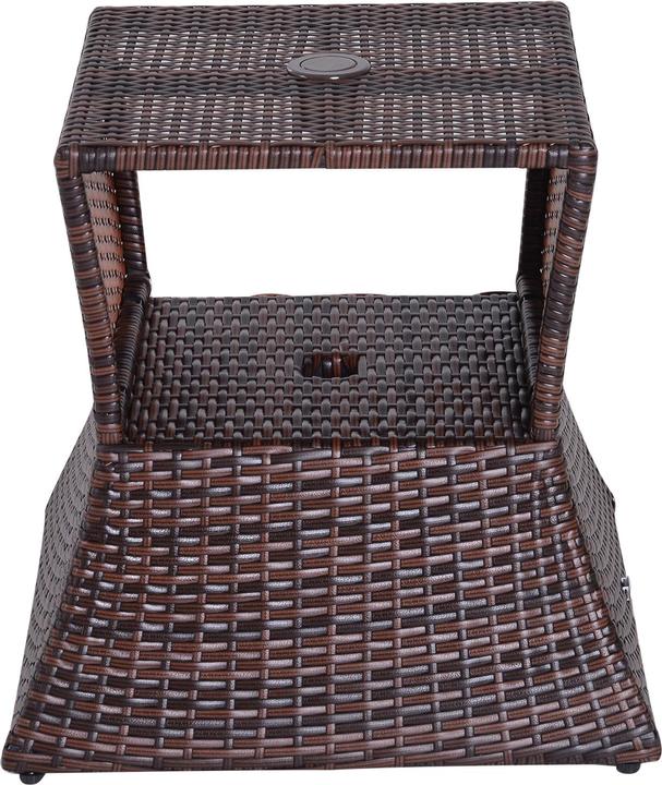Immagine prodotto Outsunny Tavolo in rattan con foro per l'ombrello