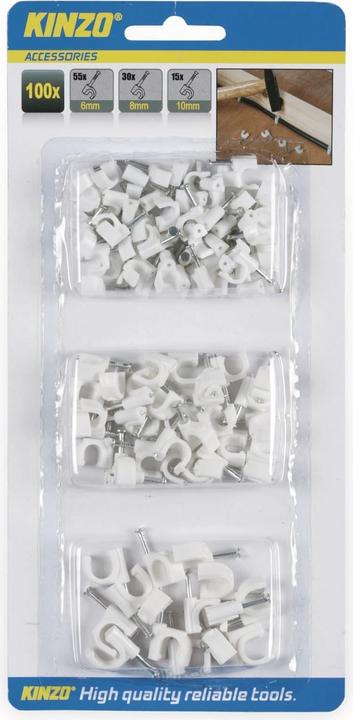 Actual product image Kinzo Set of 100 Cable clips