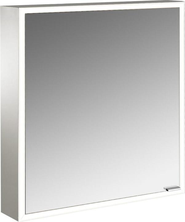 Emco prime Facelift Lichtspiegelschrank, 600 mm, 1 Tür, Anschlag links, mit verspiegelten Seitenwä