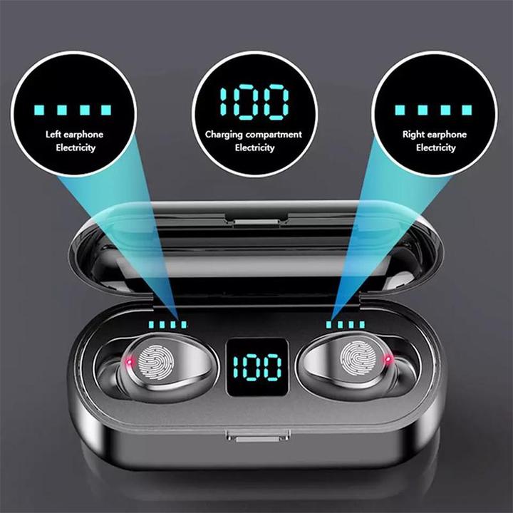 Actual product image PhoneLook Wireless Bluetooth headphones TWS F9 incl. microphone, touch control and charging case with LED (Wireless)