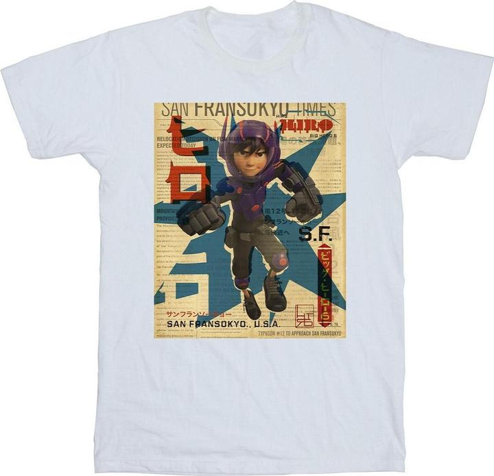 Actual product image Disney Mens Big Hero 6 Baymax Hiro Newspaper T-Shirt (5XL)