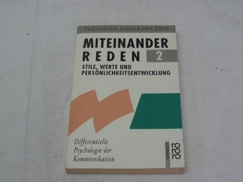 Immagine prodotto Miteinander reden 2. Stile, Werte und Persönlichkeitsentwick (Tedesco, Friedemann Schulz di Thun, 1989)