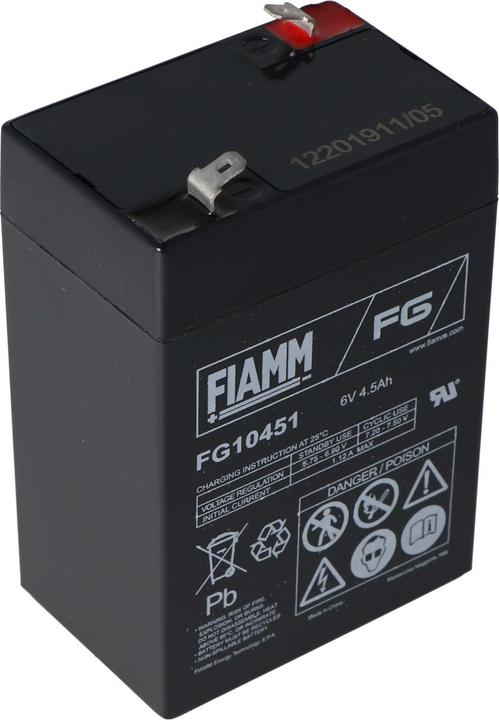 Immagine prodotto Fiamm Akku FG10451, 6Volt 4,5Ah 3FM4.5 (6 V, 4.50 Ah)