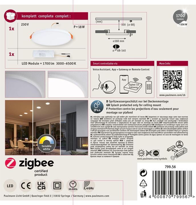 Productafbeelding Paulmann Armaturen Veluna VariFit Edge (1700 lm)