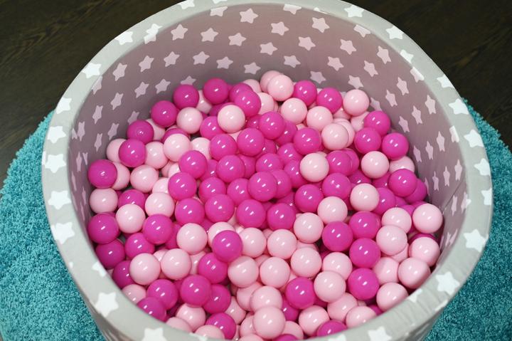 Produktbild Knorrtoys Bällebad soft - "Grey white stars" - 300 balls soft pink (ca. 6cm Durchmesser)