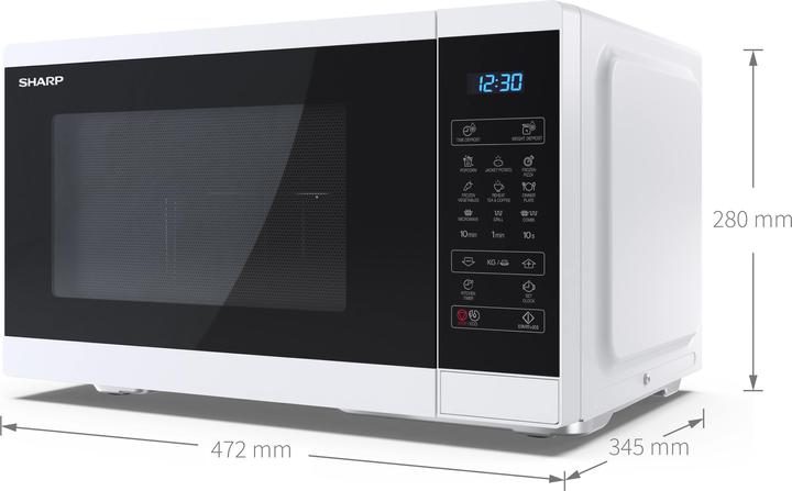 Productafbeelding Sharp | Magnetron met grill | YC-MG252AE-W | Vrijstaand | 25 L | 900 W | Grill | Wit (25 l)