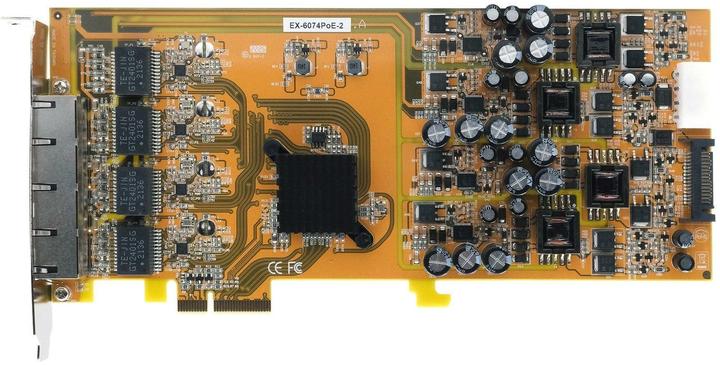 Produktbild Exsys PCI-EXPRESS Quad Ethernet Karte 4xG. 4xGigabit Ports,unterstützt mit PoE (PCI-E x1)