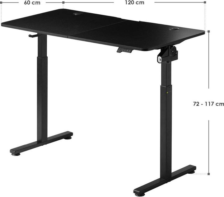 Image du produit Juskys Bureau réglable en hauteur