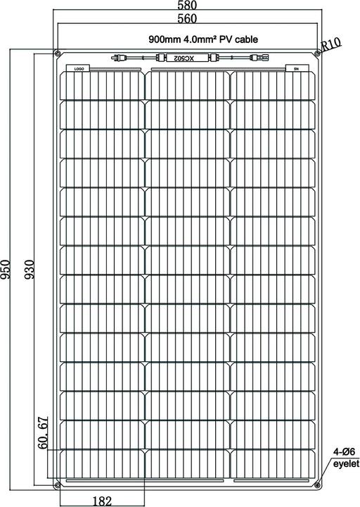 Actual product image Enjoy solar ETFE Marine Semi-flexible solar module 100W/12V (100 W, 3.10 kg)