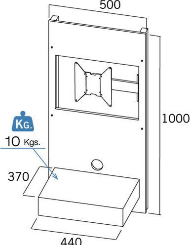 Actual product image Gisan TV wall bracket, up to 37" and 20kg, soft-close drawer, black (Wall, 37", 20 kg)