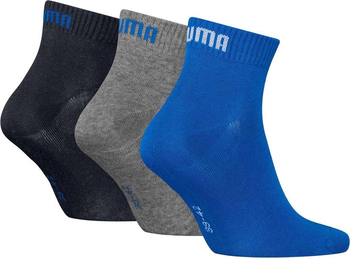 Immagine prodotto Puma Socken Söckchen 3 Paar Quarter Uni Marineblau/Blau/Grau (confezione da 3, 35 - 38)