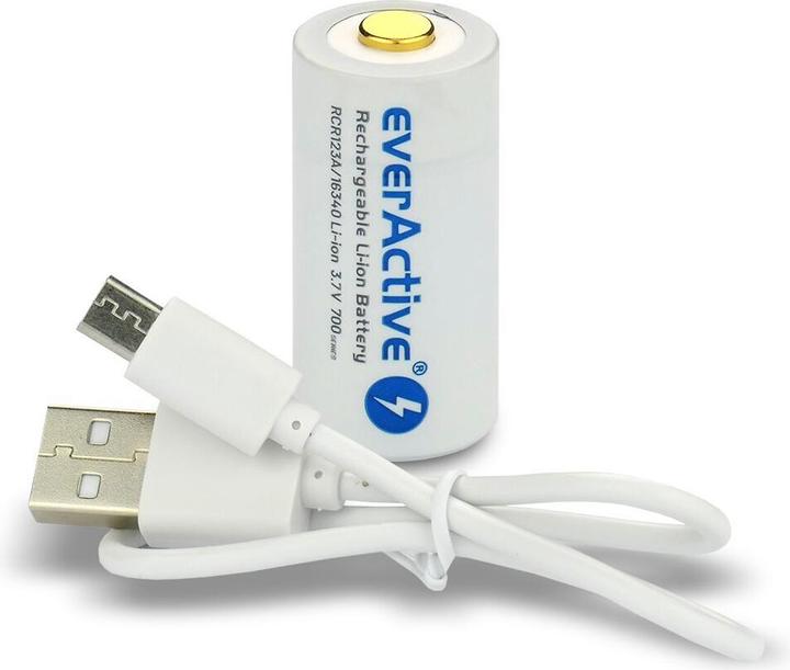 Actual product image Everactive 16340 / RCR123A 3.7V 700 mAh - Rechargeable battery (1 pcs., RCR123A, 650 mAh)