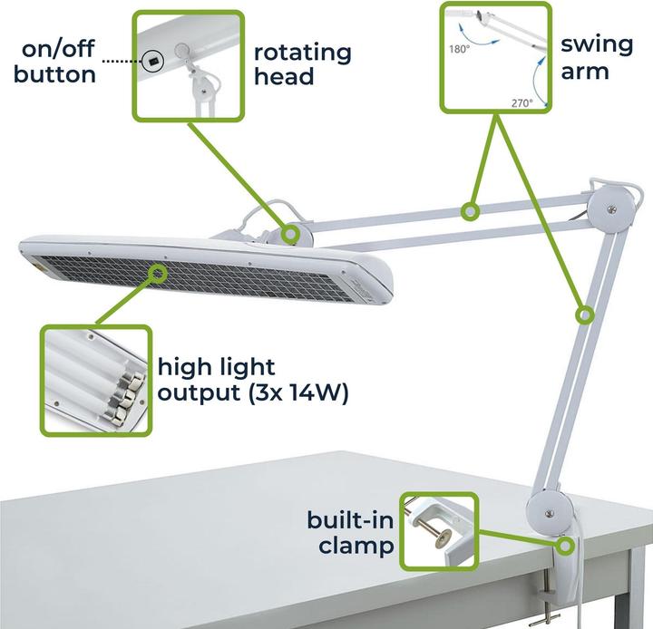 Immagine prodotto Velleman LAMPADA DA TAVOLO - 3 x 14 W - BIANCA?