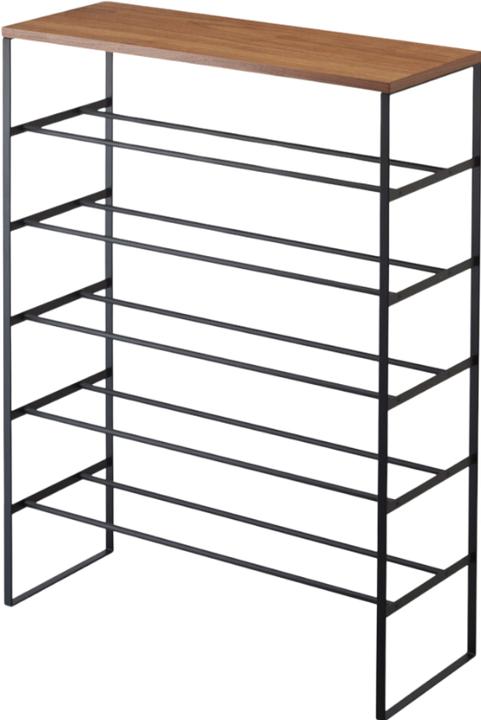 Produktbild Yamazaki 6-stöckiges Schuhregal mit Holzablage TOWER (66 x 25 x 87 cm)