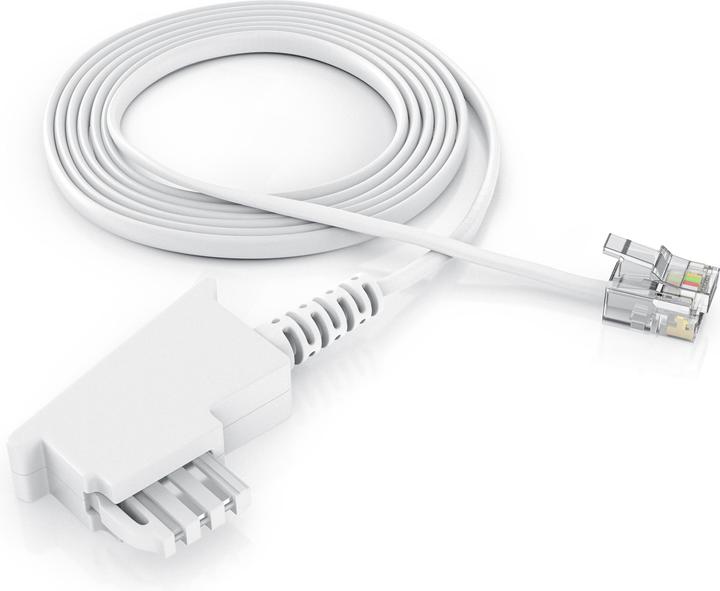 Produktbild CSL Telefonkabel Flach, TAE-F Stecker zu RJ11, Telefondose zu Telefon, Flachkabel, Fax, Anrufbeantworter
