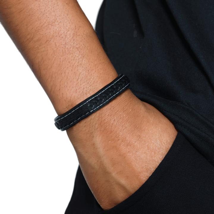 Produktbild Heideman Lederarmband Jannis (19 cm, Leder, Edelstahl)