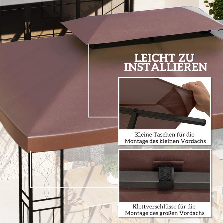 Produktbild Outsunny Ersatzdach für Metall Gartenpavillon (400 cm, 300 cm)