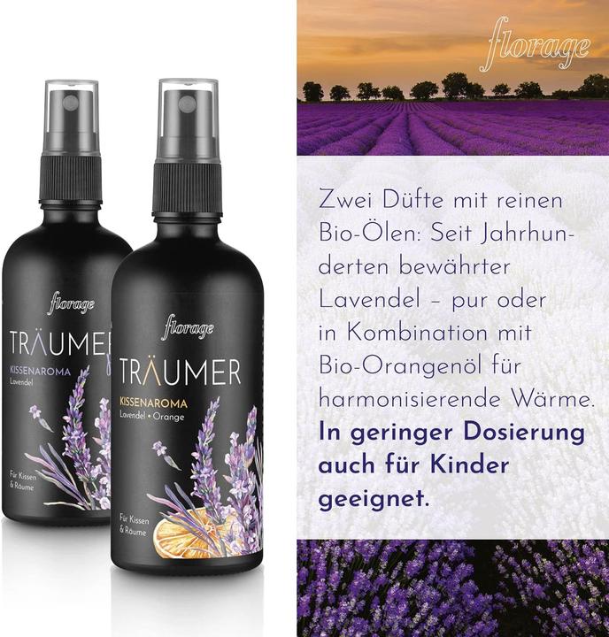 Actual product image Florage Bio Raumspray Kissenspray TRÄUMER PUR Lavendel 100 ml (100 ml)