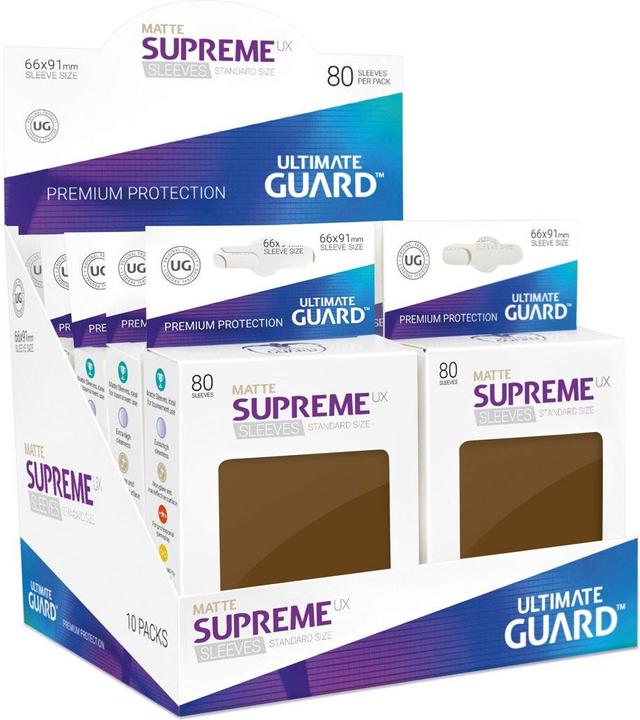 Immagine prodotto Ultimate Guard UGD010567 - Supreme UX - 80x Kartenhüllen, Standardgrösse, Matt, Braun