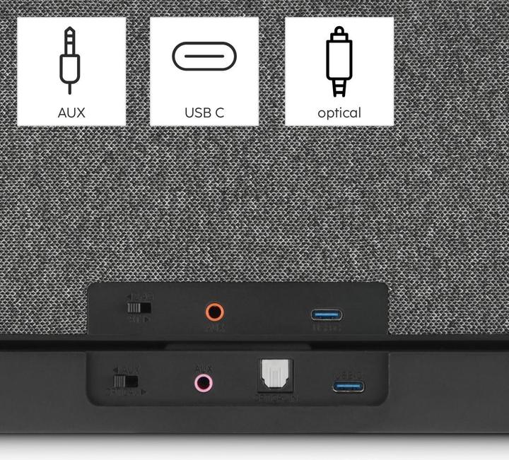 Produktbild Hama Lautsprecher für Fernseher, 2,4-GHz-Station + Bluetooth®, tragbar, stereo (18 h, Stromversorgung über USB)