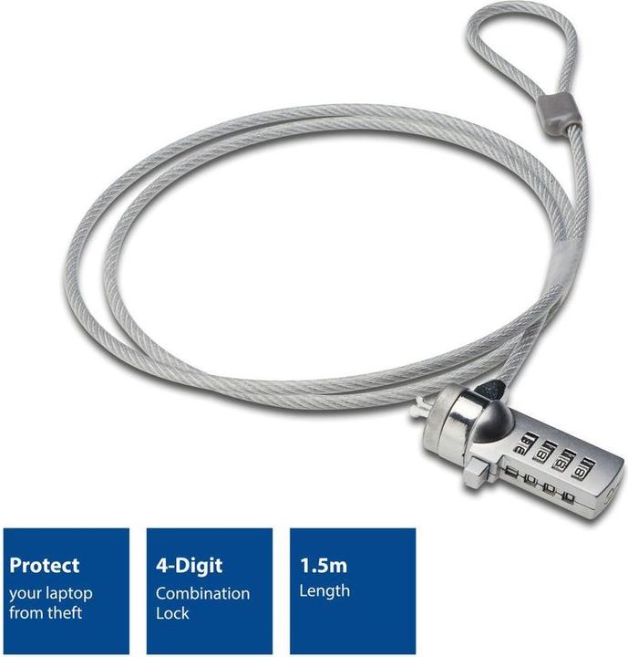 Produktbild Notebook lock, 1,5m, number lock