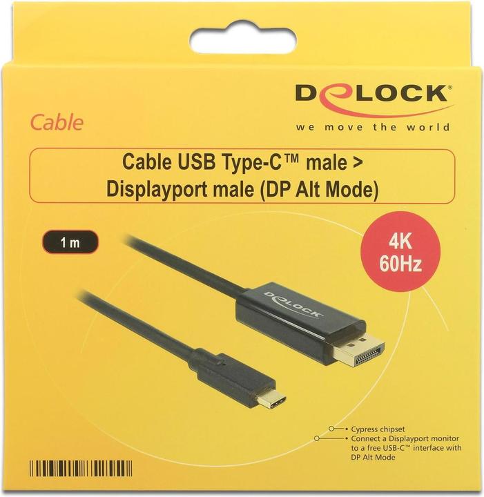 Produktbild Delock USB Typ C — DisplayPort (1 m, DisplayPort, USB Typ C)