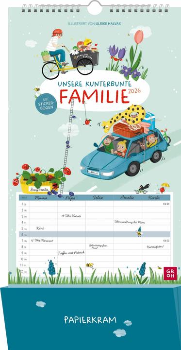 Familienplaner 2026: Unsere kunterbunte Familie (Hardcover, German)