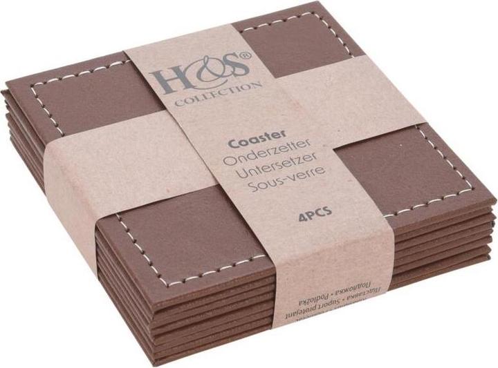 Actual product image Koopman COASTER PU 4PCS 10X10CM 3ASS (4 x, Glass coaster)