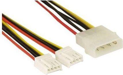 Actual product image InLine Y power cable from 4-pin molex to 2x floppy