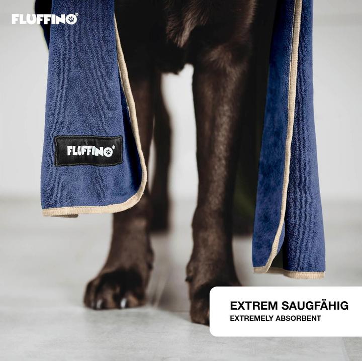 Actual product image Fluffino Dog towel set, beige / blue, L (Dog)