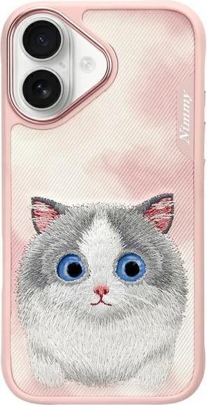 Actual product image Nimmy case iPhone 16 6.1" pink Big Eyed Pet 2.0 Cat (Apple iPhone 16)