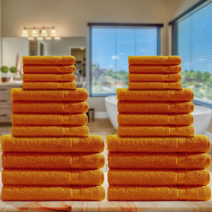 Actual product image Casativo Towel set 24 pieces, 8 guest, hand and shower towels each (100 x 50 cm, 50 x 30 cm, 140 x 70 cm)