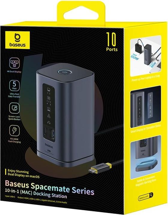 Productafbeelding Baseus Spacemate 10-in-1 docking station (MAC) (USB-C, 10 Havens)