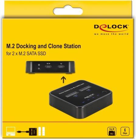 Produktbild Delock M.2 Dockingstation für 2 x M.2 SATA SSD mit Klon Funktion