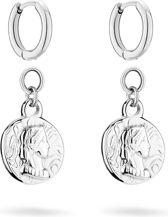 Produktbild Tamaris Original round earrings with pendants 2in1 Coins TJ-0441-E-29 (Edelstahl)