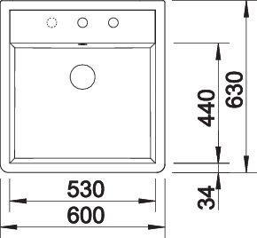 Produktbild Blanco Panor 60 (Aufsatzspülbecken, 60 cm, 63 cm)